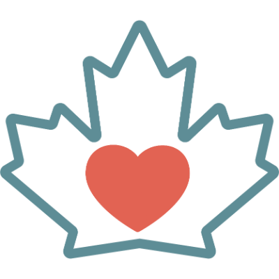 maple leaf heart icon